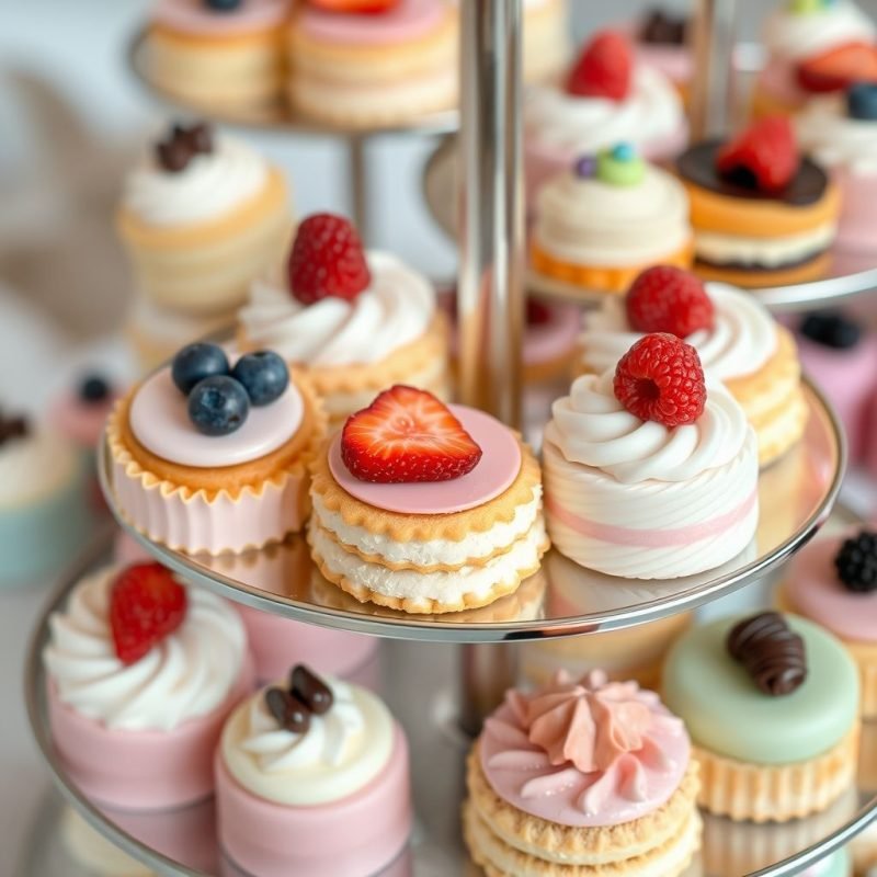 {"prompt":"A beautiful array of pastel-colored miniature pastries and cakes, various shapes and sizes, some topped with fresh berries, light cream, and dark chocolate, displayed on tiered trays, with a soft, romantic, and slightly blurry aesthetic.","originalPrompt":"A beautiful array of pastel-colored miniature pastries and cakes, various shapes and sizes, some topped with fresh berries, light cream, and dark chocolate, displayed on tiered trays, with a soft, romantic, and slightly blurry aesthetic.","width":1024,"height":1024,"seed":42,"model":"flux","enhance":false,"nologo":true,"negative_prompt":"worst quality, blurry","nofeed":false,"safe":false,"quality":"medium","image":null,"isMature":false,"isChild":false}